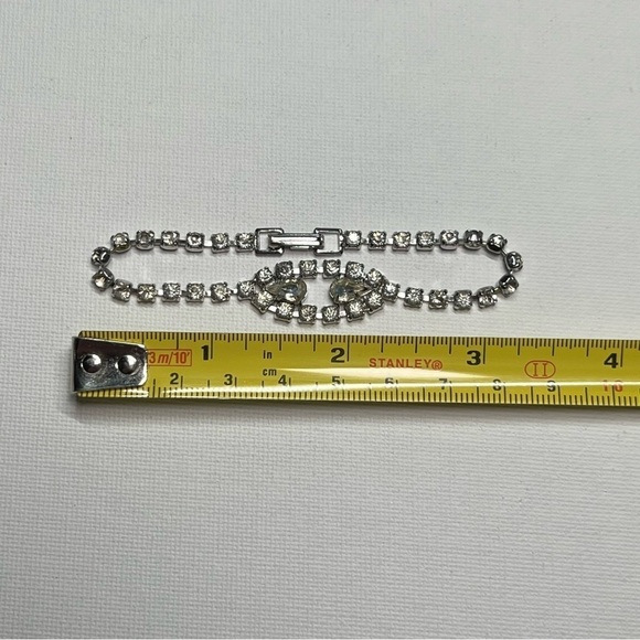 Vintage Silver Tone Rhinestone Bracelet - Picture 7 of 9